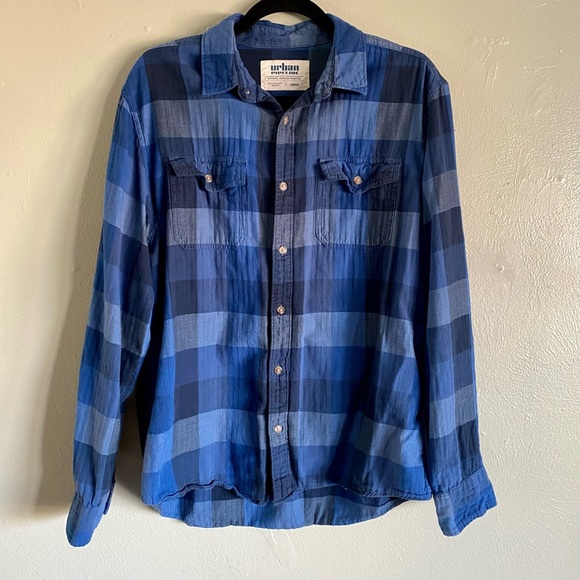 Urban Pipeline black and blue checkered shirt - Picture 1 of 7